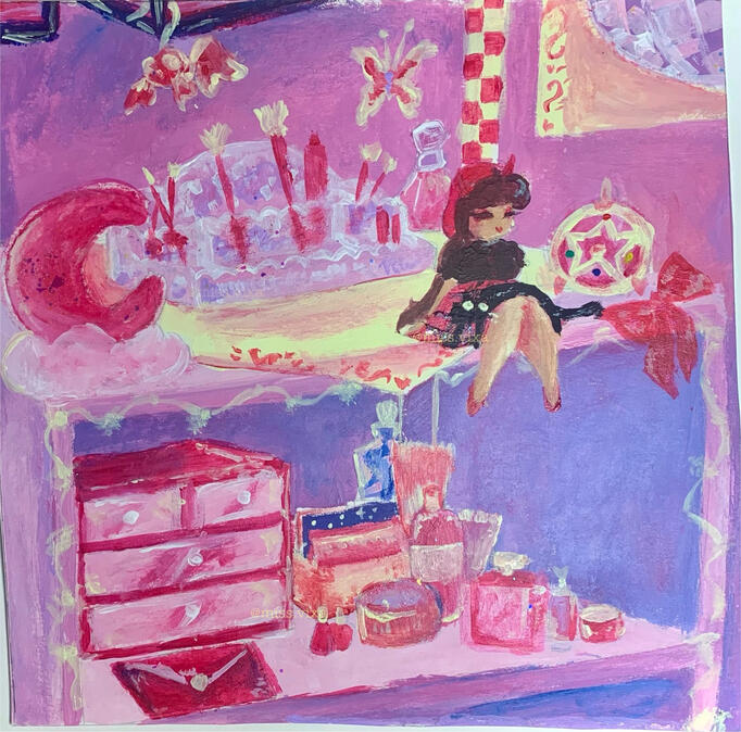 'Sweetly Dress' Acrylic on Canvas