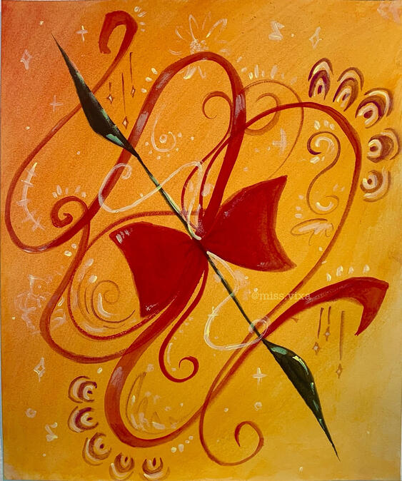 'The Ribbon' Gouache on Canvas